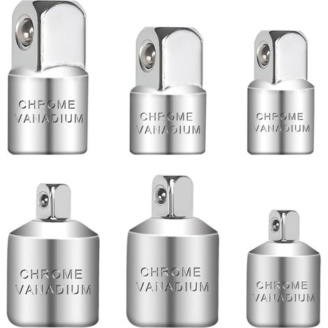 6 Pièces Jeu D'adaptateurs Adaptateur à Clique, Adaptateurs De Douille pour Clé à Cliquet 3/8 vers 1/4, 1/4 vers 3/8, 1/2 vers 3/8, 3/8 vers 1/2, 1/4 vers 1/2, 1/2 vers 1/4 pour Douilles à Cliquet (1/5)