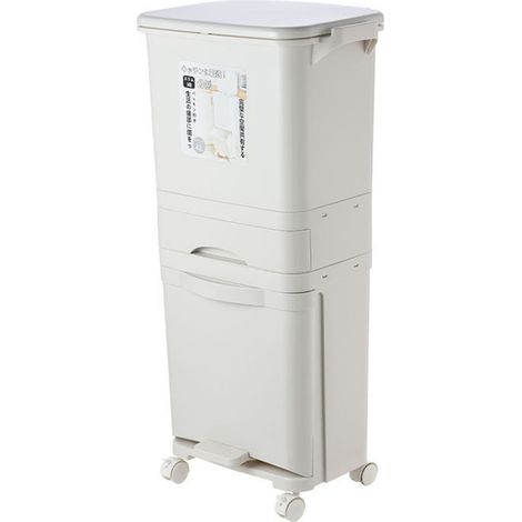 Poubelles de tri sec et humide, grande capacité, mobile, Classification renforcée, pour la cuisine domestique, 3 couches, 32l, 36x26x84cm (1/5)
