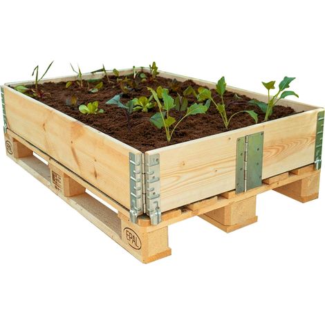 Holz Hochbeetrahmen stapelbar - 120 x 80 cm - Hochbeet Stecksystem erweiterbar - Gemüsebeet Blumenbeet Frühbeet Palettenrahmen Stapelrahmen steckbar