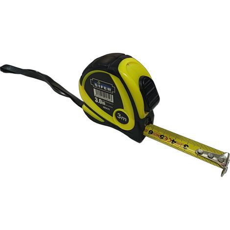 SIFER sifer flexometro okl 53 caucho con iman 3 x 16 , METRO Cinta metrica acero con carcasa antichoque golpes de caucho clip cinturon