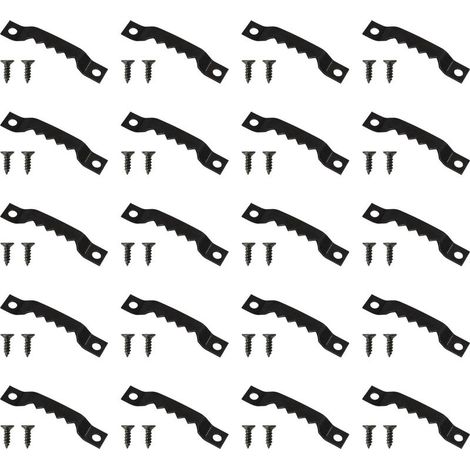 Cintre Photo, Cintres À Cadre En Dents De Scie, Cadre Suspendu, Crochets de Cadre, 20 Pièces avec Vis, Noir (1/5)