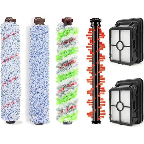Accessoires pour Bissell CrossWave 3-en-1, 1 brosse principale multifonction + 1 rouleau anti-poils animaux + 1 brosse tapis + 1 brosse sol + 2 filtres compatibles Bissell CrossWave 1866 1785 2052 171 (1/5)