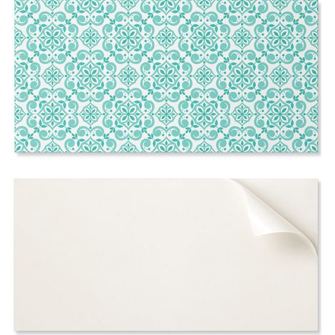 Panel de vinilo autoadhesivo con estampado floral de 100x50 cm con adornos.