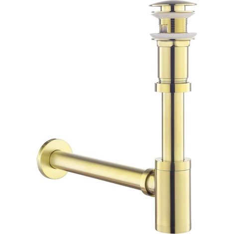 Siphon de lavabo avec bonde et trop-plein – Laiton massif 1 1/4 pouce – Joints en silicone pour étanchéité optimale – Facilité de nettoyage (1/5)