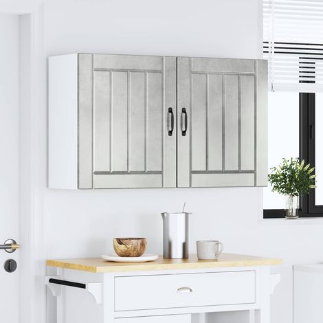 vidaXL Kitchen Wall Cabinets 2 pcs Lucca Concrete Grey Engineered Wood (1/5)