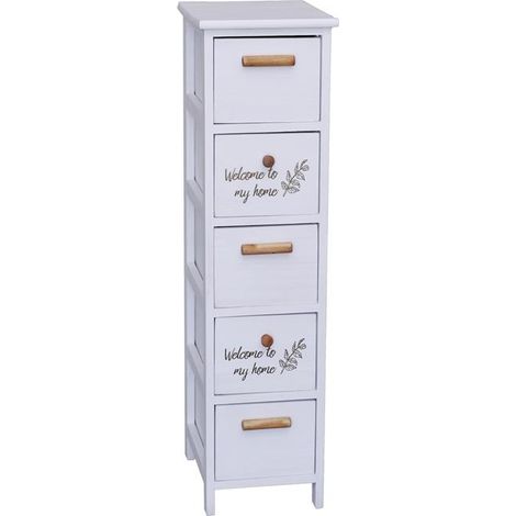 MOBILE BIANCO WELCOME CON 5 CASSETTI. DIMENSIONI COMPATTE
