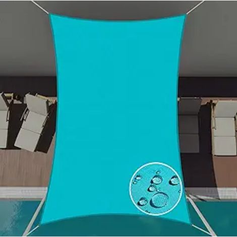 Abat-jour rectangulaire transparent 2x5m, toile imperméable, Protection UV pour Patio, jardin, terrasse, extérieur, balcon, bleu (1/5)