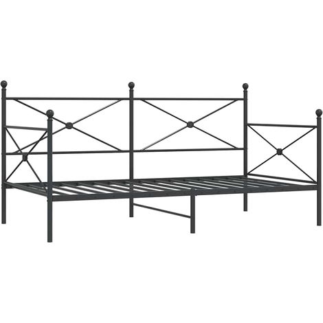 Maison Exclusive - Sofá cama sin colchón terciopelo negro 100x200