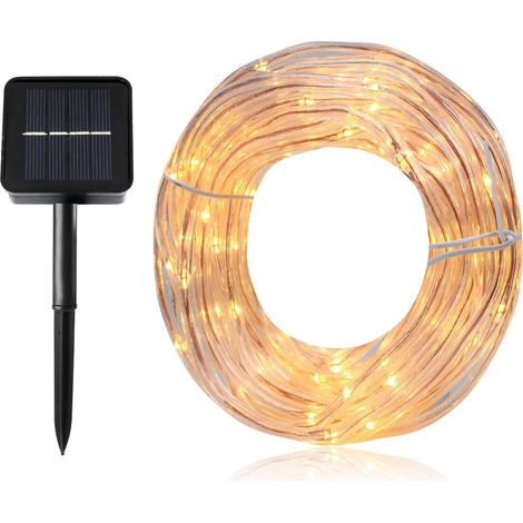 1 Guirlande lumineuse, 100 LED, panneau solaire, étanche IP68, 12 m, extérieur, jardin, fête (1/5)