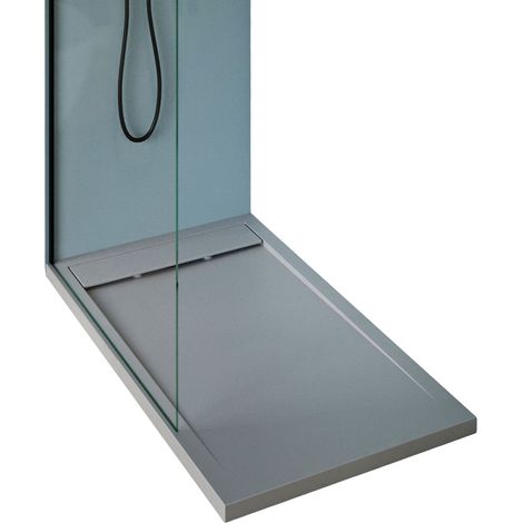 Duschwanne Bernstein New York Steinoptik Betonoptik 80 x 120 cm inkl. Ablauf Typ B