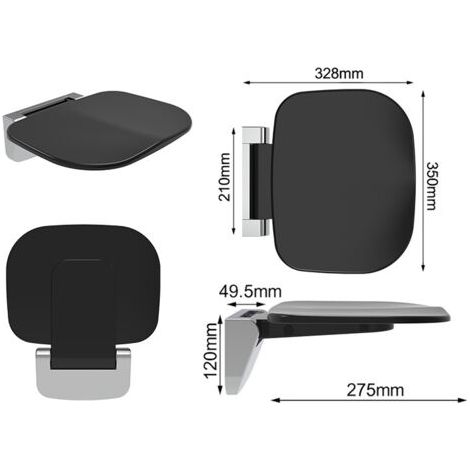 Siège de douche mural rabattable – Chaise de douche antidérapante – Capacité 200 kg – Design ergonomique pour personnes âgées