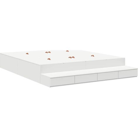 Maison Exclusive - Struttura letto con contenitore Bianco 200 cm Legno multistrato