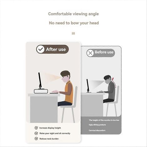 Verstellbarer weißer Monitorständer – Desktop-Monitorhalterung, Schwenkfuß für Flachbildschirme (1/5)
