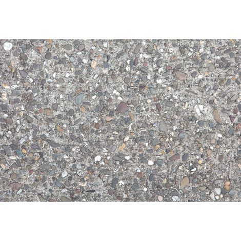 Papier peint panoramique gris effet ciment | Tapisserie panoramique industrielle originale | Papiers peints panoramiques intissés pour salon - 270 x 400 cm (4 pièces) (1/2)