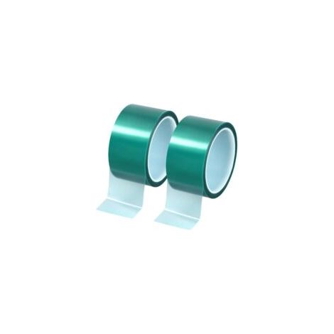 2 rouleaux de ruban adhésif résistant à la chaleur pour sublimation 50 mm x 33 m, ruban adhésif haute température pour impressions électroniques (vert) (1/4)