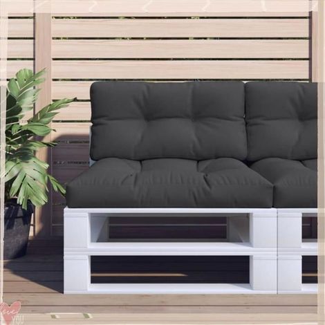 360608 Coussin de palette noir 80x40x12 cm tissu (1/5)