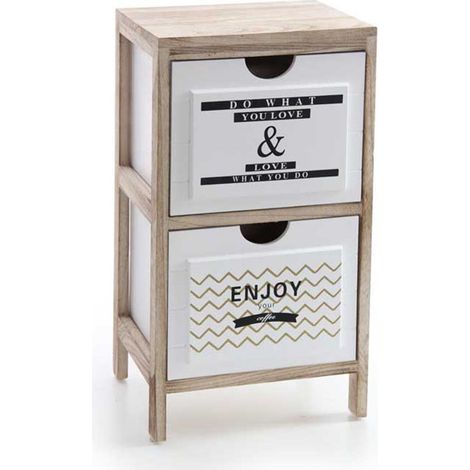 CASSETTIERA IN LEGNO DECORATA CON DUE CASSETTI 30 X 24 X 53 CM (1/2)