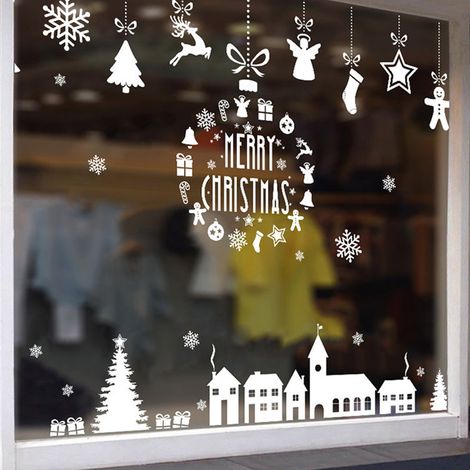 Weihnachtliches Schneeflockenmuster, selbstklebender, abnehmbarer Dekoaufkleber für Zuhause und Büro (1/5)