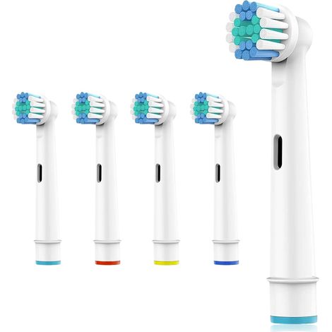 Brosses à dents électriques Obi : accessoires d'hygiène bucco-dentaire, têtes de rechange compatibles, lot de soins dentaires, embouts de nettoyage, 3 pièces, blanc, usage quotidien. (1/5)