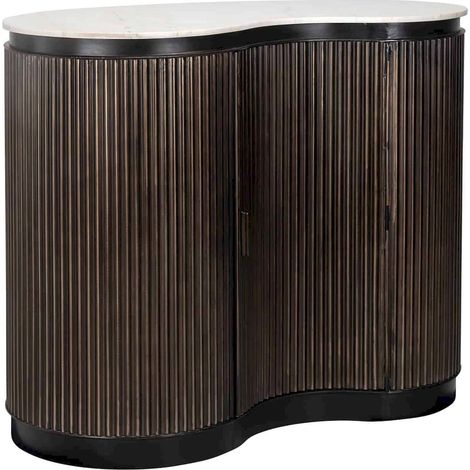 Bar élégant une porte fer et marbre - Marron foncé et blanc (1/5)