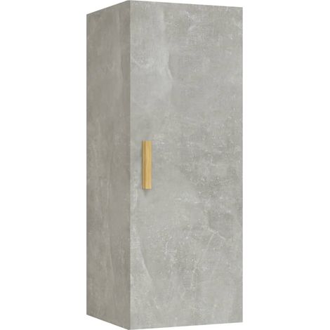 Maison Exclusive - Armadietto a Muro Grigio Cemento 34,5x34x90cm Legno Multistrato