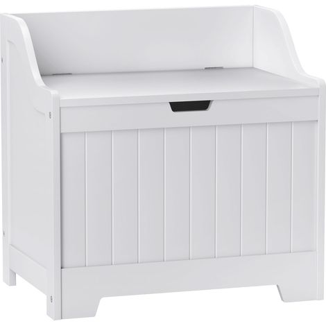 GagaCoffre de rangement bois avec couvercle design moderne Blanc (1/5)