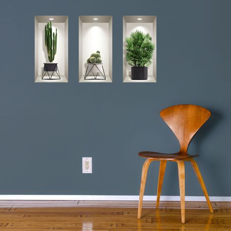 Sticker effet 3D cactus designs 80 x 120 cm (1/4)