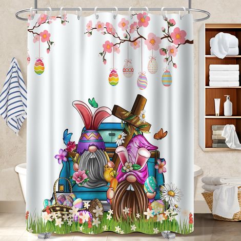 Rideau de bain imprimé polyester 180x180 imprimé bâche de douche pour salle de bain moderne (1/5)