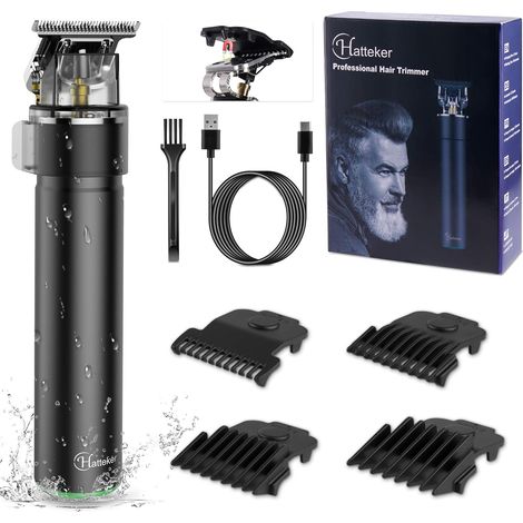 Tondeuse à cheveux Barbe électrique Pro - Pour homme Batterie Rechargeable par USB Noir (1/5)