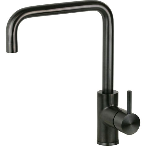 Miscelatore lavello cucina in acciaio inox colore gunmetal con canna orientabile Pollini NF0001B  Gunmetal