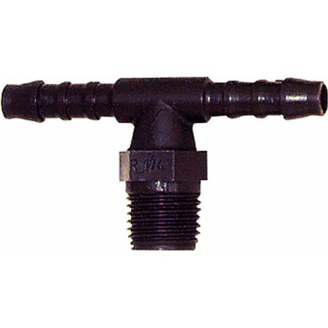 Riegler T-Einschraubstutzen, R 3/8 a., für Schlauch LW 10 mm, SW 17, PA 6 (1/3)