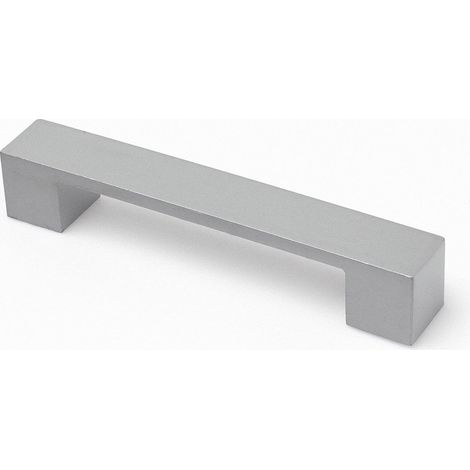 Asa de zamak con acabado aluminio con acabado, dimensiones:160x25x28mm y entrepuntos:128mm -