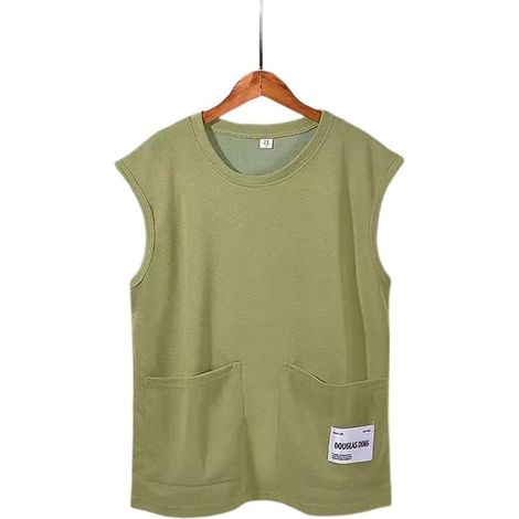 Men's loose-fitting, sleeveless tank top with pockets, solid color, crew neck, athletic shirt for summer sports, everyday wear, black (1/5)