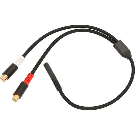 Câble adaptateur Jack 3,5 mm femelle vers 2 RCA femelle, dédoubleur stéréo HiFi plaqué or 24K, pour iPhone MP3 (1/5)