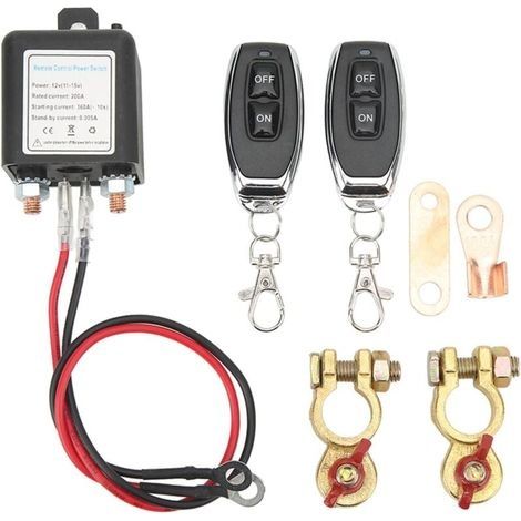DC12V Coupe Batterie à Distance, Coupe Circuit de Voiture Anti Vol Empêche La Décharge de La Batterie, Courant élevé Coupe Batterie Maître pour RV ATV Voiture Bateau, Distance de Contrôle(2) (1/5)