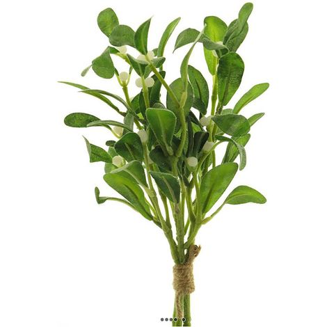 Bouquet de 3 branches de gui artificiel effet givré H 35 cm