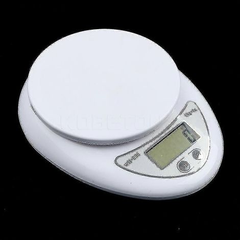 Digitale Küchenwaage (5000 g/1 g) – Lebensmittelwaage, Diätwaage, Briefwaage, elektronische Waage, Wiegehilfe (1/2)