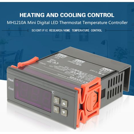 Thermostat numérique LED mini MH1210A avec sonde de température, contrôleur AC220V (1/4)