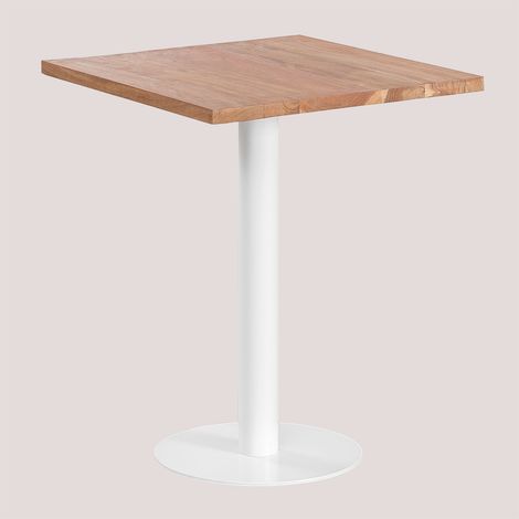 SKLUM Quadratischer Bartisch aus Akazienholz Macchiato &x2194&xFE0E 60 cm