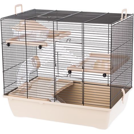Cage pour rongeur INTER-ZOO Pinky 3 en métal beige 500x330x455 mm – Largeur 450 mm – Poids 2,56 kg – Garantie 3 ans