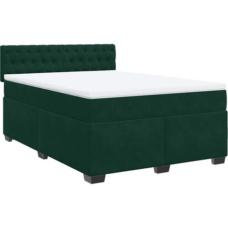 Maison Exclusive - Giroletto a Molle con Materasso Verde Scuro 140x190 cm Velluto