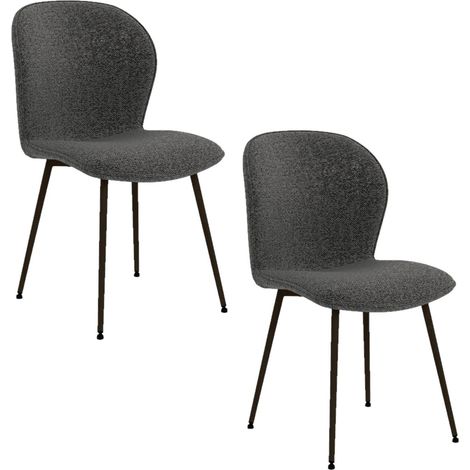 Lot de 2 chaises de salle à manger en tissu et acier LINA (1/5)