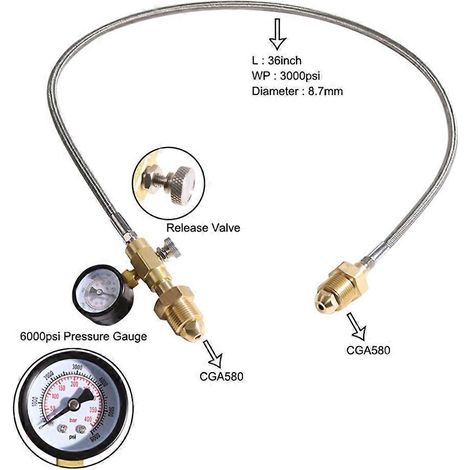 Tuyau adaptateur de transfert pour station de remplissage BS 341 n° 3 (),CGA580-- (1/5)