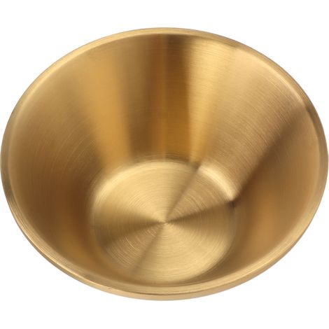 Salatschüssel aus Edelstahl 304, doppelwandig, rund, elegant, ideal für Salate, Snacks, Reisnudeln und Eiscreme, goldfarben, 12 cm / 4,7 Zoll (1/5)