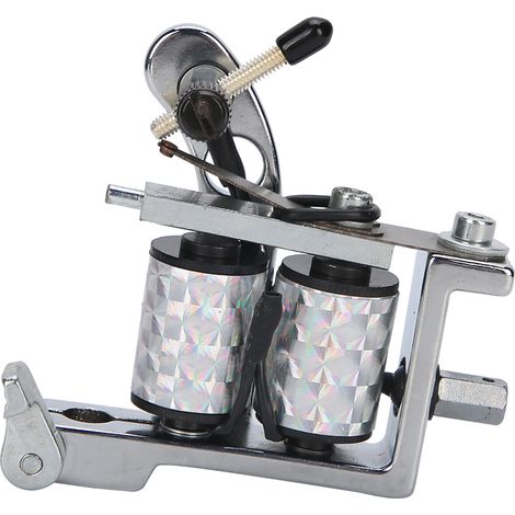 Machine à tatouer professionnelle 10 bobines pour liner et shading, appareil body art argenté (1/5)