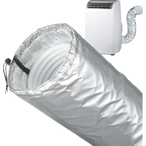 Gaine de tuyau pour climatiseur portable, étanche, isolante thermiquement et thermiquement, couleur argent. (1/5)