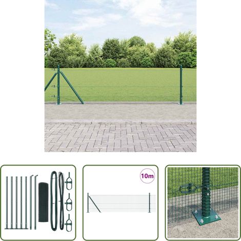 vidaXL Clôture moderne - Poteau de clôture. Vert 10 x 0,4 m (maille 12 x 12 mm) (1/5)