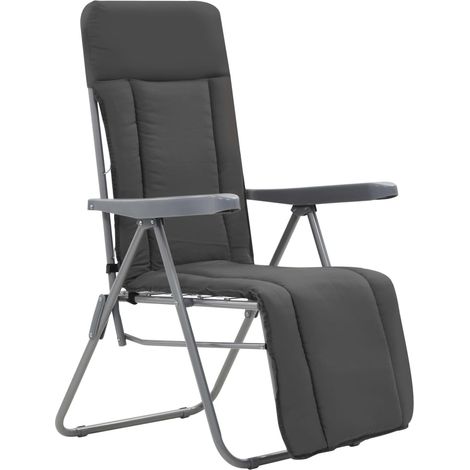 Maison Exclusive - Sedie pieghevoli con cuscini, 2 pezzi, grigie (1/5)