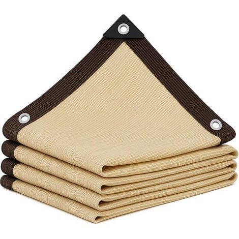 Voile d'ombrage – 2x8 m – Beige – Résistant UV et chaleur – Terrasse, pergola, jardin, chenil (1/5)