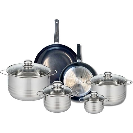 Ensemble de 2 Poêles de cuisson 24 et 28 cm et 4 faitouts 12, 16, 20 et 24 cm Elo Prima Brillant
